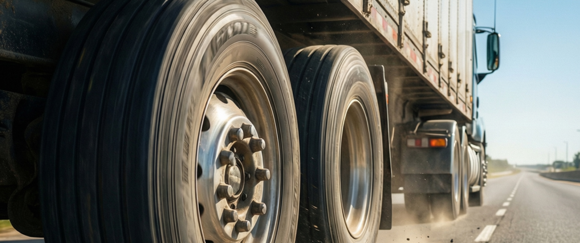 шины и прицепная ось грузовика